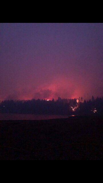 View from the ongoing Dixie fires tonight in California.