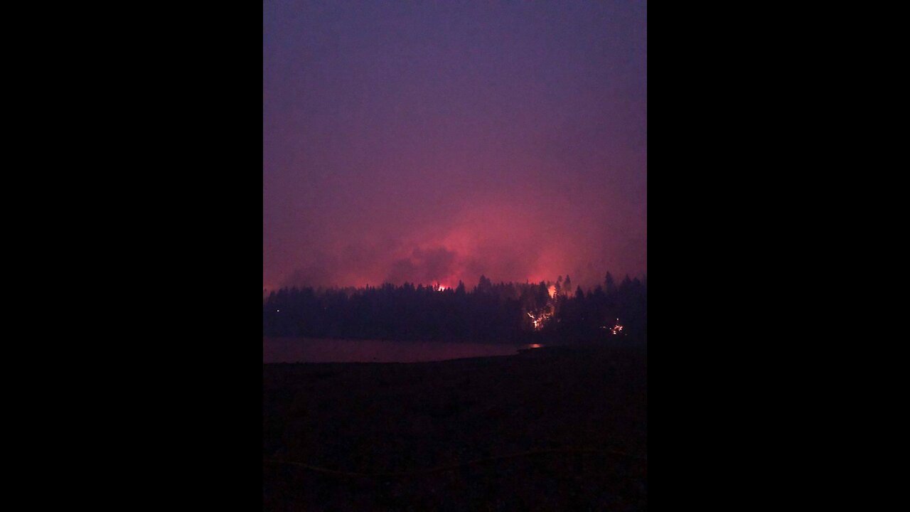 View from the ongoing Dixie fires tonight in California.
