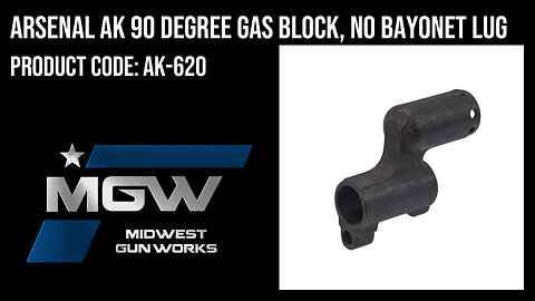 Arsenal AK 90 Degree Gas Block, No Bayonet Lug - AK-620