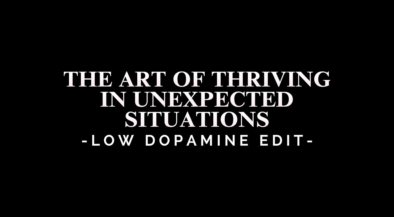 THE ART OF THRIVING IN UNEXPECTED SITUATIONS - LOW DOPAMINE EDIT