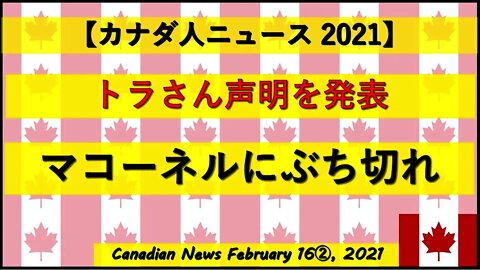 トラさん声明を発表 マコーネルにぶち切れ