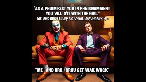 As a phunisment you will sit with the girl. Me and bro get wack. Lol