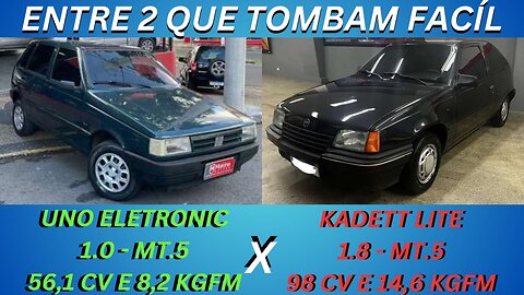 ENTRE 2 CARROS - FIAT UNO X CHEVROLET KADETT - FACÍL DE MANTER E FACÍL DE TOMBAR, PERIGO NAS CURVAS