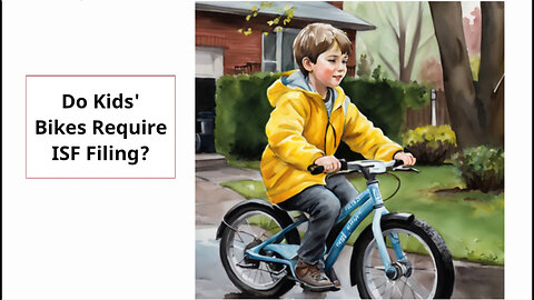 Importing Kids' Bikes: Do You Need to File an Importer Security Filing ?