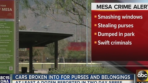 Several cars broken into in East Valley spree