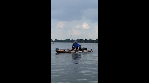 Catching a catfish in the kayak