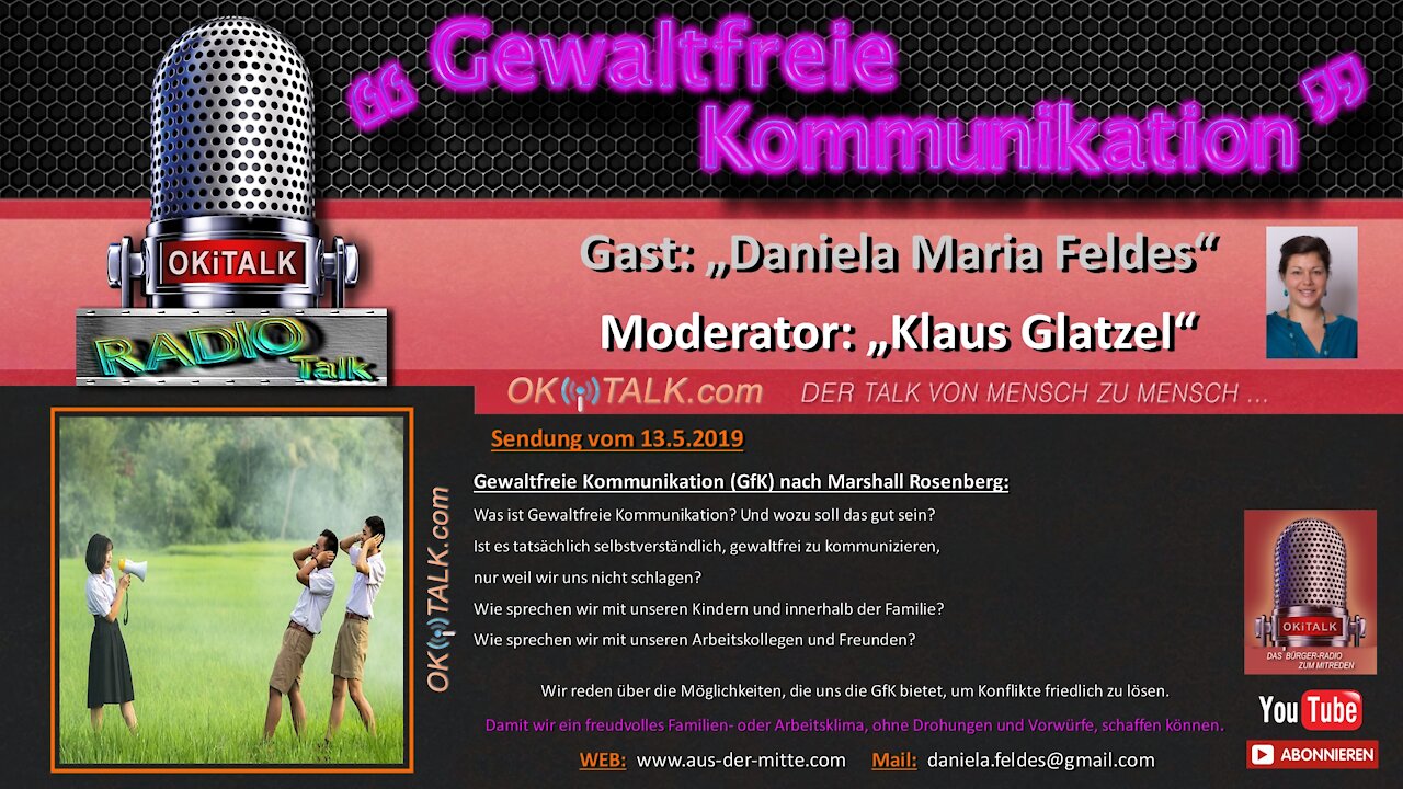 Gewaltfreie Kommunikation - Daniela Maria Feldes - Radio OKiTALK Sendung