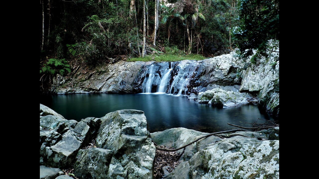 Beautiful Waterfall Water Flowing Flow Nature Sound With Smoothing Music