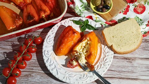 Stuffed Peppers with Feta and Eggs (Gluten Free, Vegetarian)