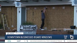 Some downtown San Diego businesses board up windows ahead of election