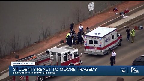 Six Moore students hit by car, one killed