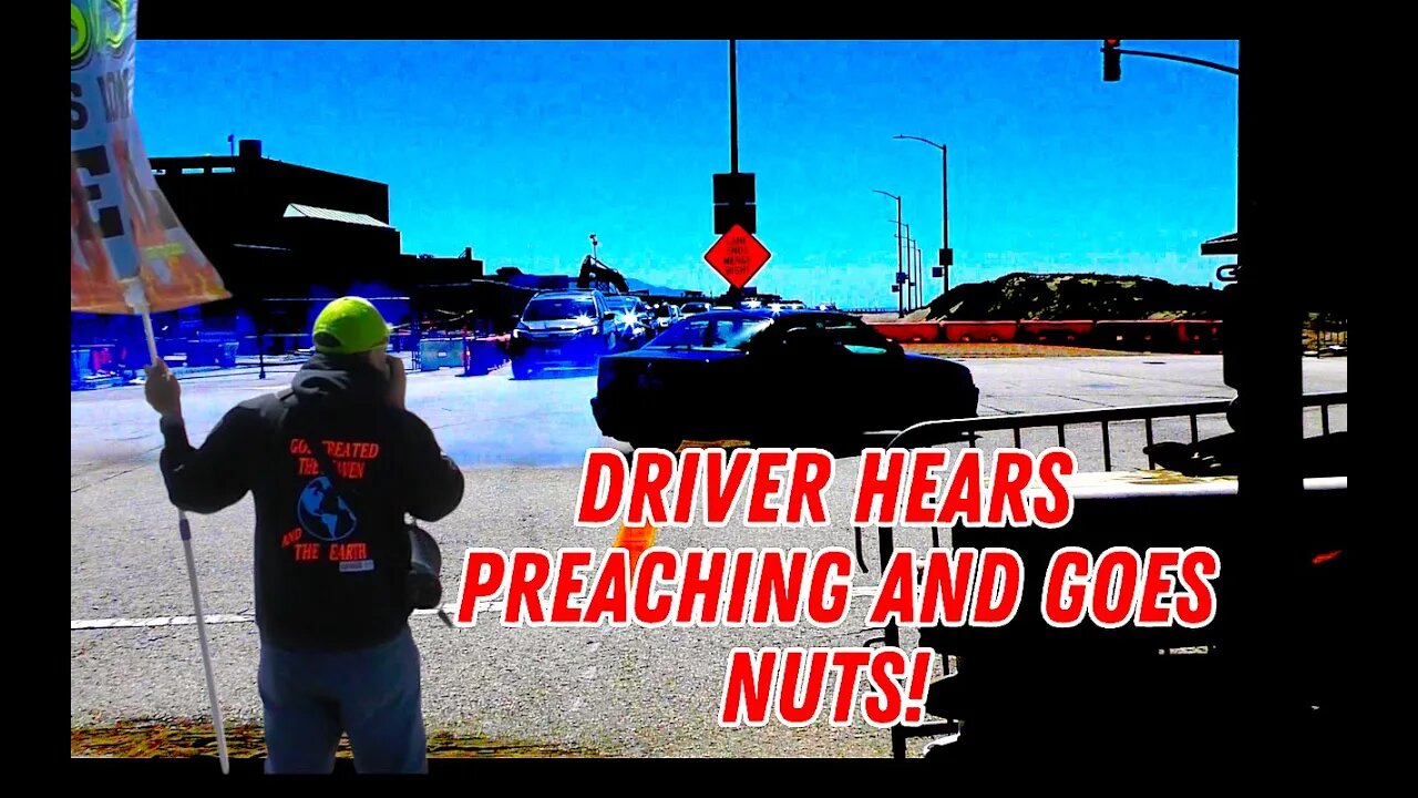 BMW Driver gets MAD does donuts DANGEROUSLY close to Street Preacher!