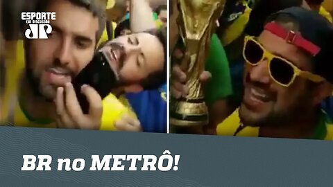 SHOW! OLHA o que a torcida do Brasil fez no METRÔ na Rússia!