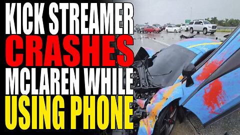 Idiot Kick Streamer Crashes While Texting & Driving.