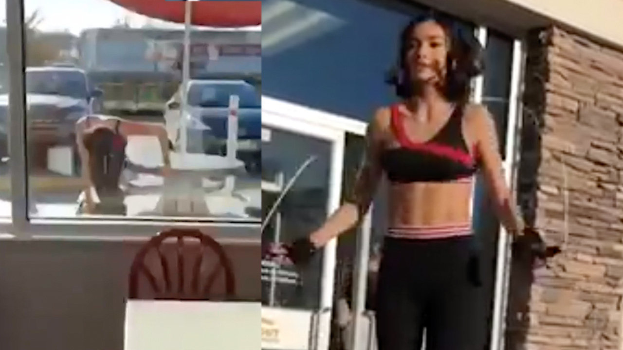 Victoria’s Secret Model FAT SHAMES In-N-Out Customers By Exercising Outside!