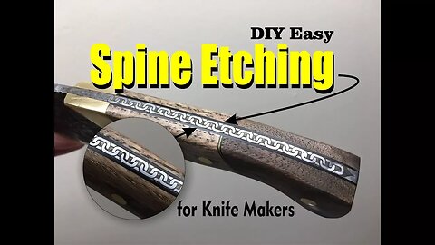 Knife Spine Metal Etching with salt water and a 12 volt battery charger