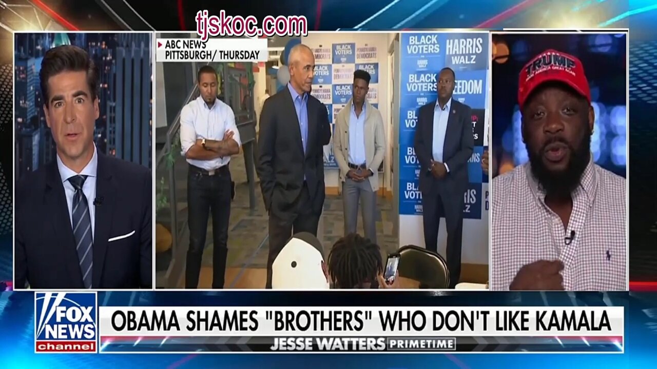 Jesse Watters Ask Tommy Sotomayor Will Barack Obama Going Off On Black Men Work For Kamala Harris?