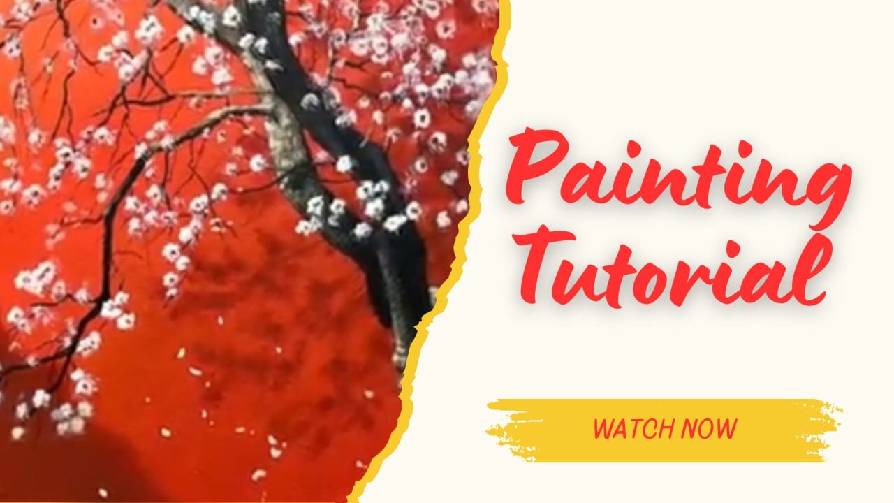 Easy Way to Paint a Cherry Blossom / Acrylic Painting for Beginners