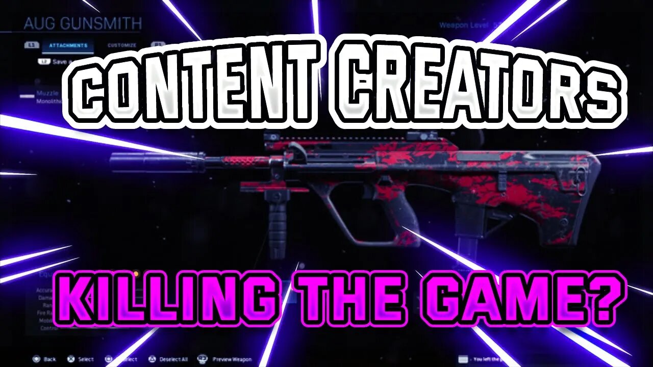 How content creators are killing the game