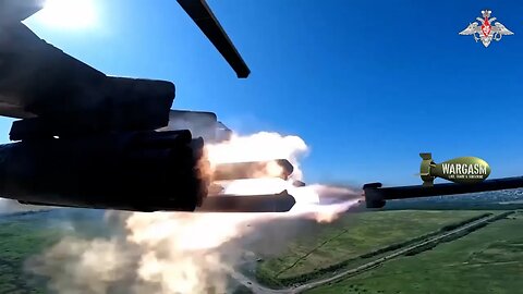 Russian Ka-52 attack helicopter at work over Krasny Liman