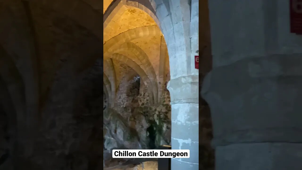 Chillon Castle dungeon on Lake Geneva! Must See!