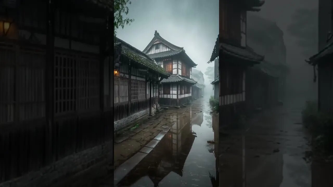 自然疗法：雨声助眠，街道古楼雨声催眠曲让身心得到深度放松，缓解失眠带来的烦恼BGM#rain #rainsounds #sleep #sleepmusic #shorts #shortsvideo