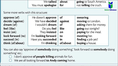 062 - ENGLISH GRAMMAR IN USE - Verb + preposition + ing - Unit 62 - Intermediate