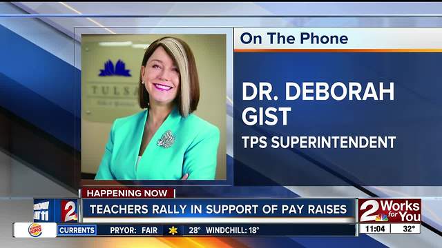 Teachers rally in support of pay raises. Dr. Gist talks to 2 Works For You