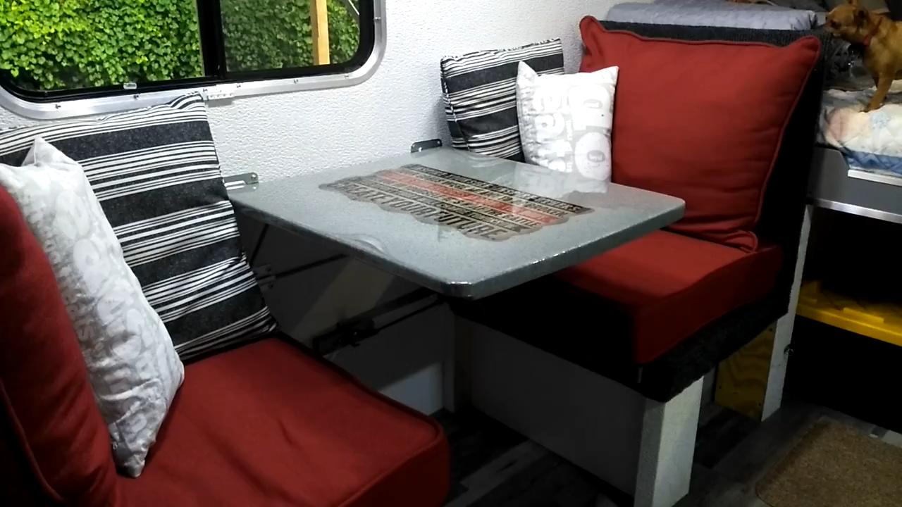 E27 Table To Couch - Cargo Trailer Conversion To Travel Trailer