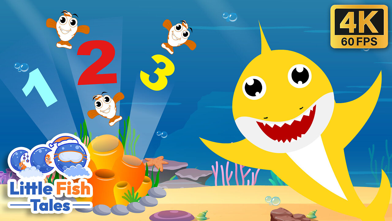 123 Baby Sharks | Baby Shark Number Song | Little Fish Tales | #babyshark #123