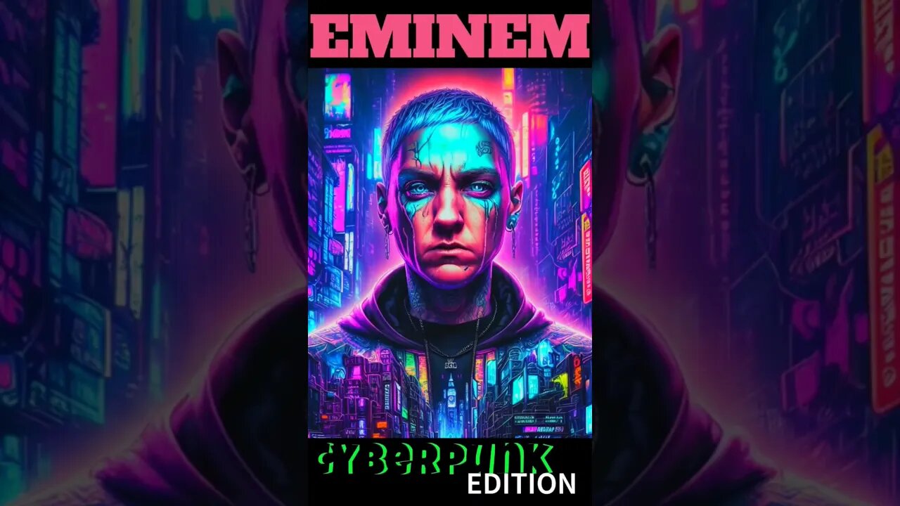 Eminem Cyberpunk AI Art Edition #cyberpunkcity #rapper #music #eminem