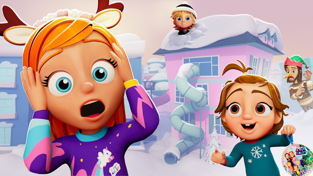 WiNTER in the NEiGHBORHOOD!! Navey visits Adley & Niko for a fun SNOW DAY Neighbor Christmas Party