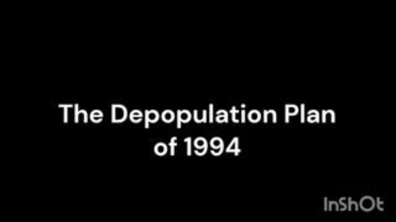 The Depopulation Plan, & The Global Biodiversity Assessment of 1995. Mark Windows..