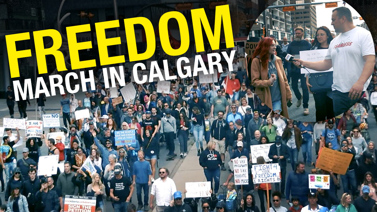 Calgarians out in full force to protest vaccine passports at United for Freedom rally