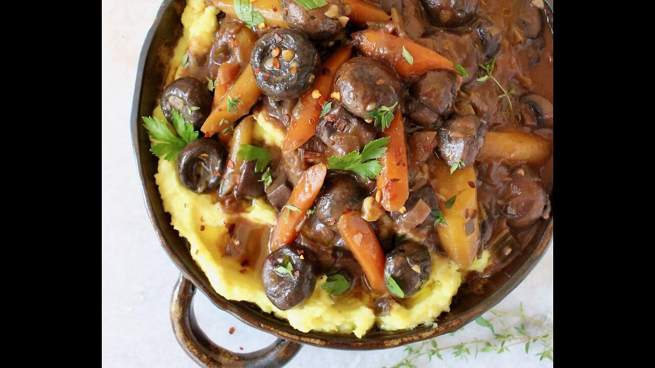 Balsamic Beef Stew with Veggie Mash