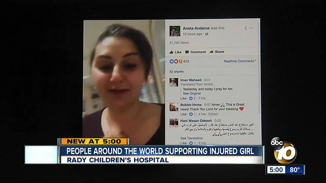 People around the world supporting injured girl