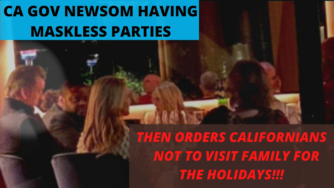 Dictator Newsom taking away freedoms while partying with friends!