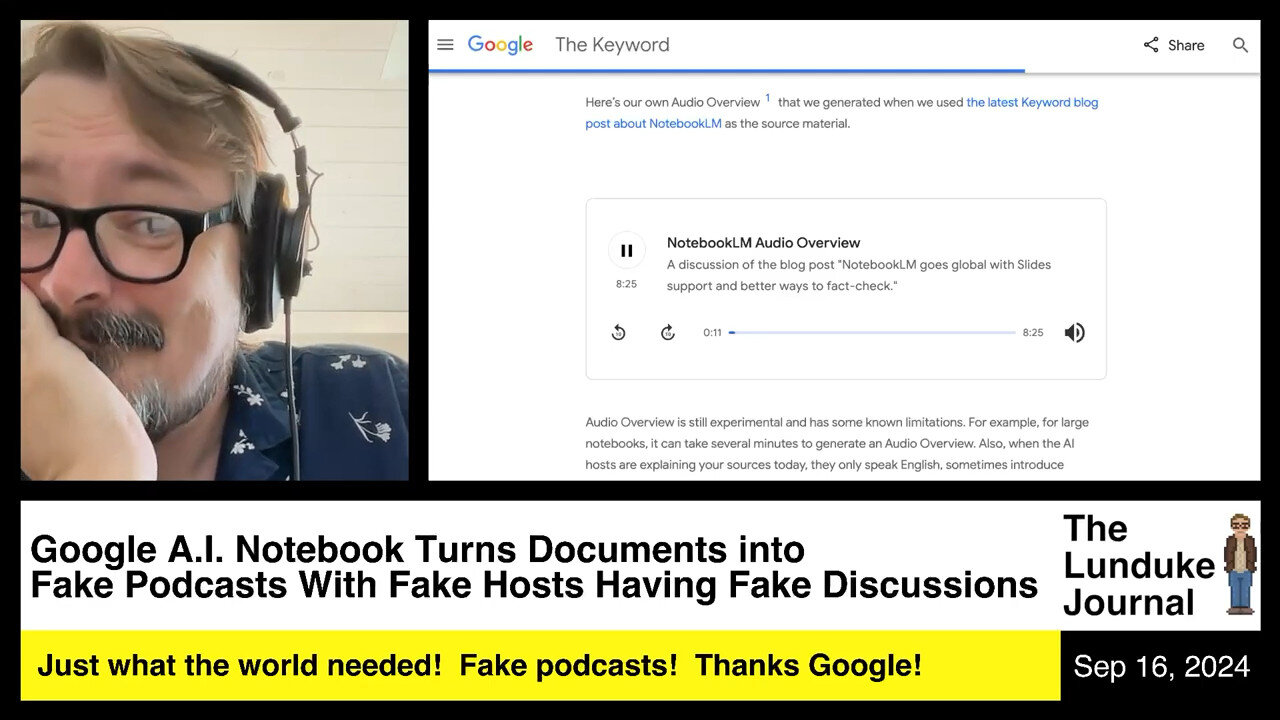 Google AI Notebook Turns Documents into Fake Podcasts with Fake Hosts Having Fake Discussions