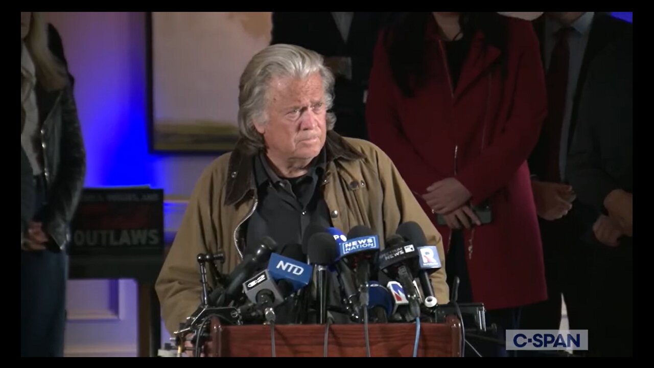 Steve Bannon Holds Press Conference Following Prison Term