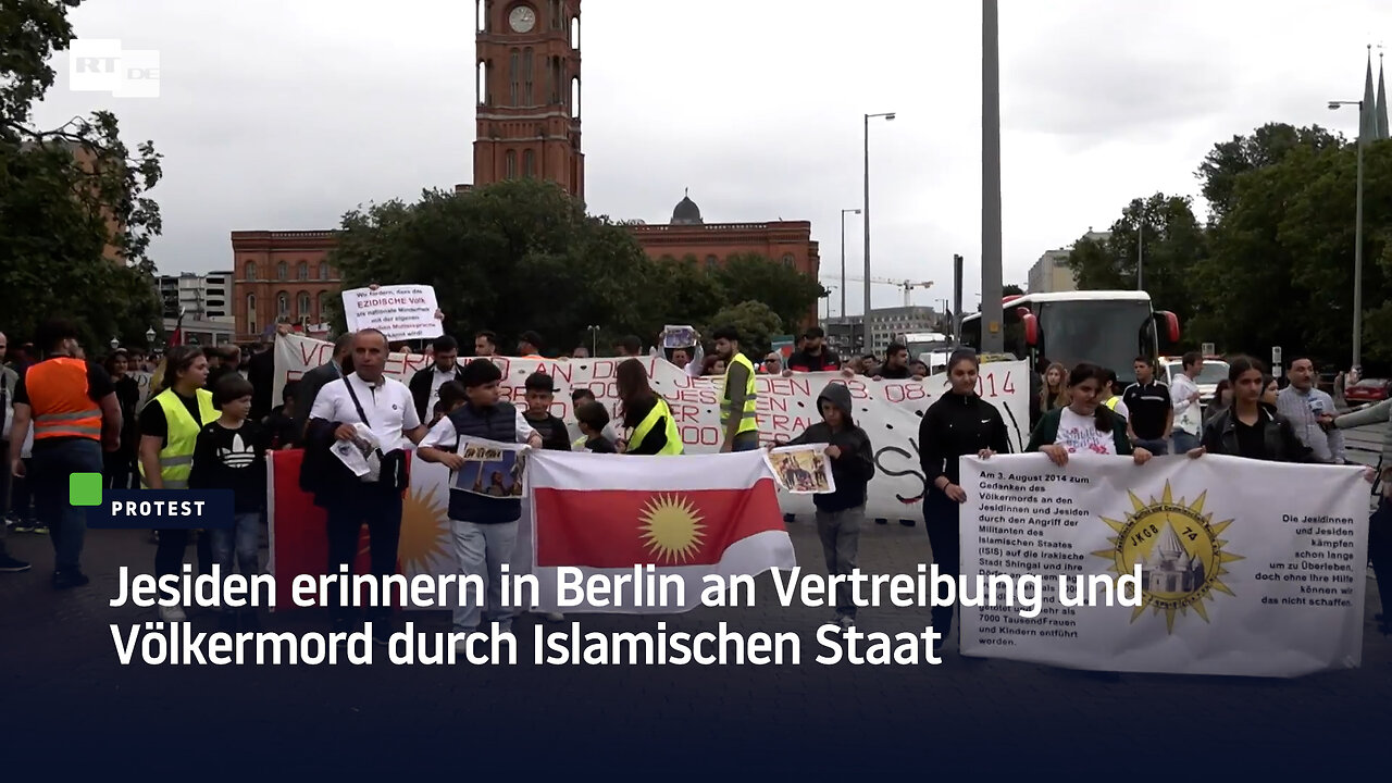 Jesiden erinnern in Berlin an Vertreibung und Völkermord durch Islamischen Staat