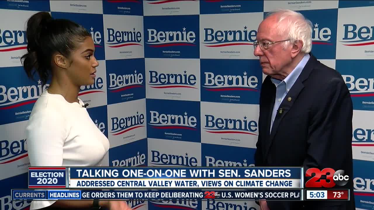 Talking one on one with Sen. Sanders in Bakersfield