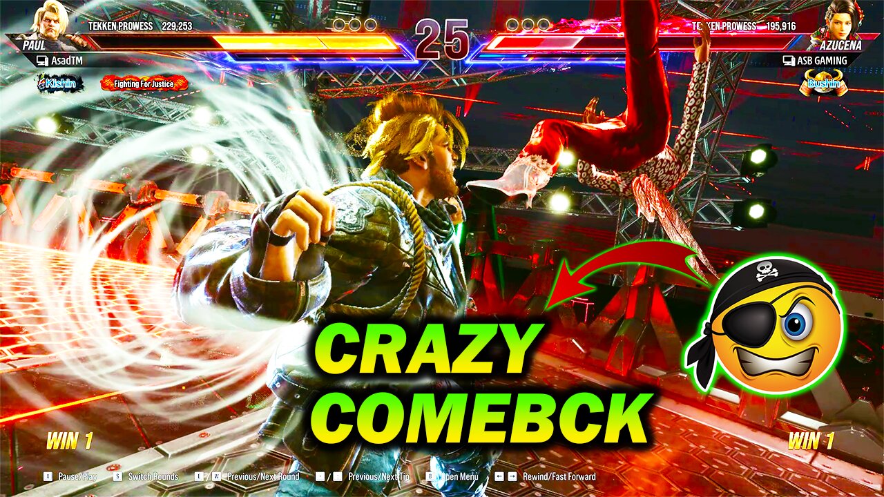 Azucena Crazy comeback against the strongest Paul player!