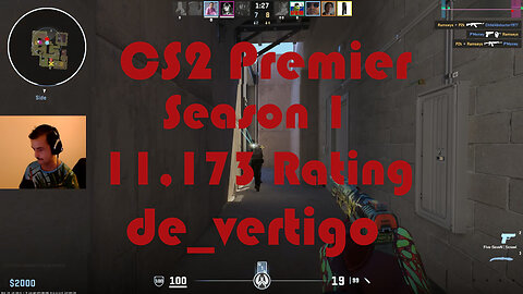 CS2 Premier Matchmaking - Season 1 - 11,173 Rating - de_vertigo