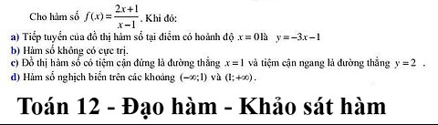 Nhận định đúng sai: Cho hàm số f(x) = (2x+1)/(x-1). Khi đó: