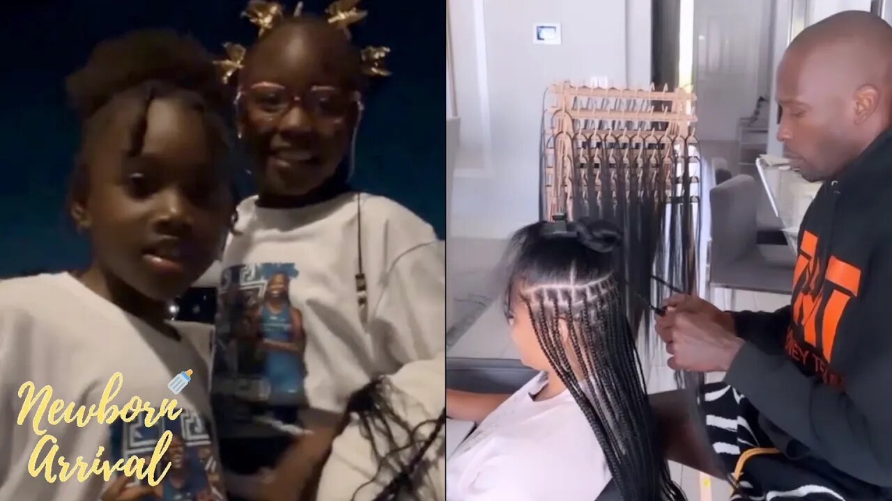 Chad Ochocinco Braids Fiancee Sharelle Rosado & His Daughters Hair! 💁🏾‍♀️