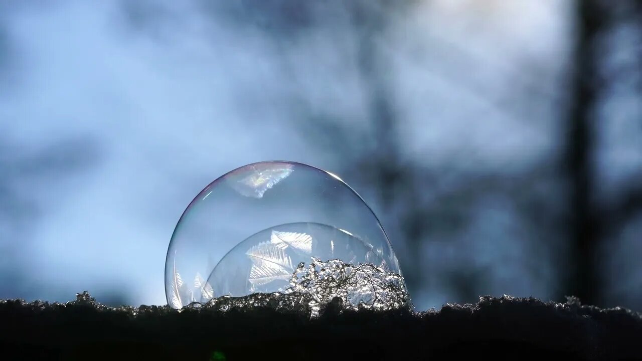 Frozen Soap Bubble Crystals