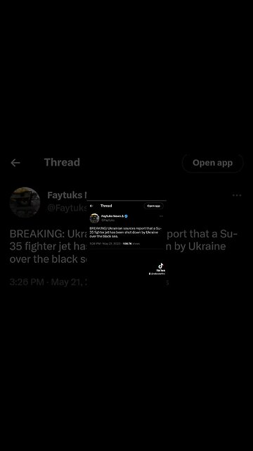 BREAKING Sources report Su-35 fighter jet has been shot down by Ukraine over black sea. MAY 21 2023