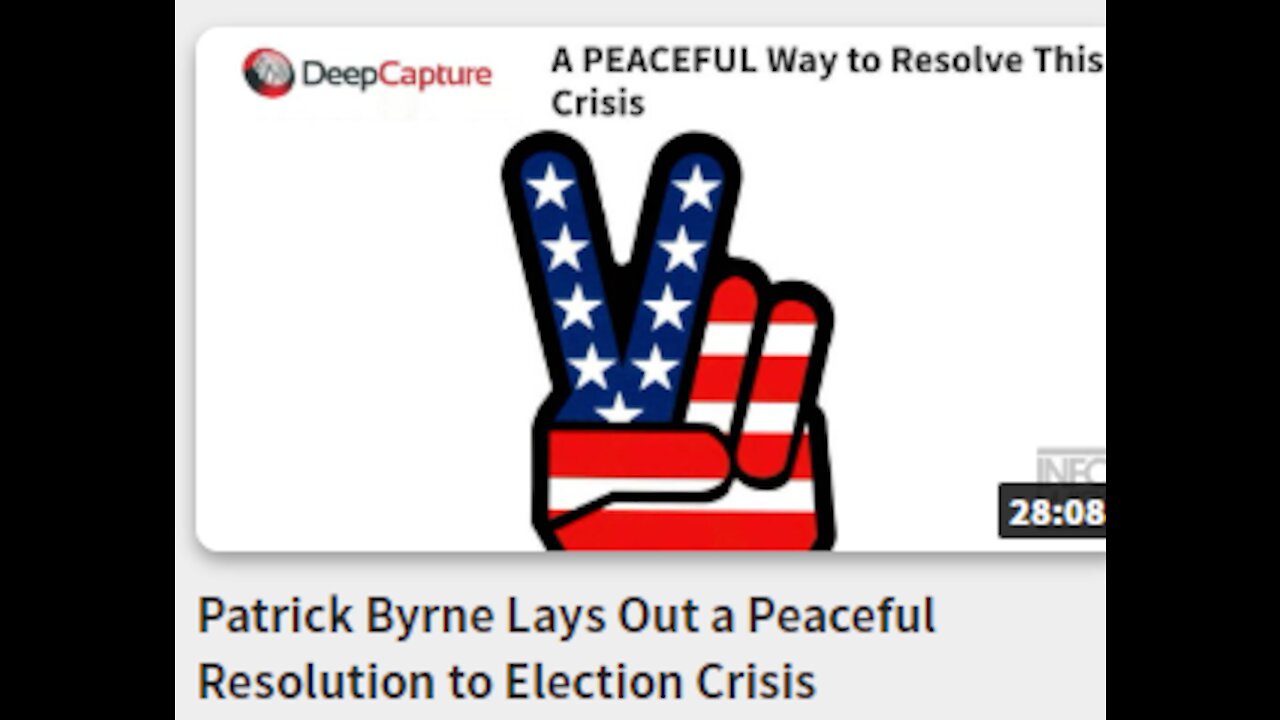 Patrick Byrne Lays Out a Peaceful Resolution to Election Crisis