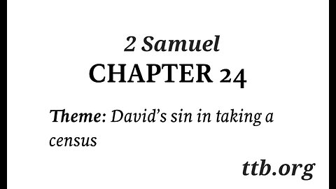 2 Samuel Chapter 24 (Bible Study)