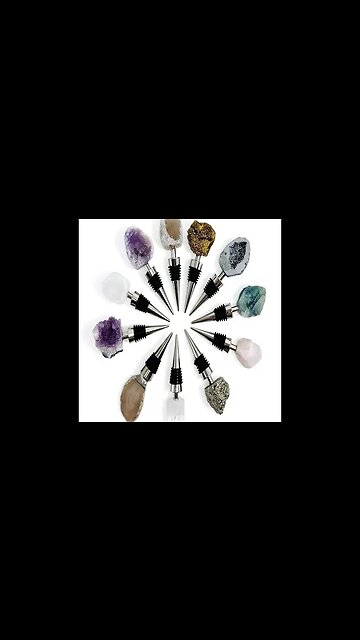 CRYSTAL BOTTLE STOPPER - STONE WINE STOPPERS